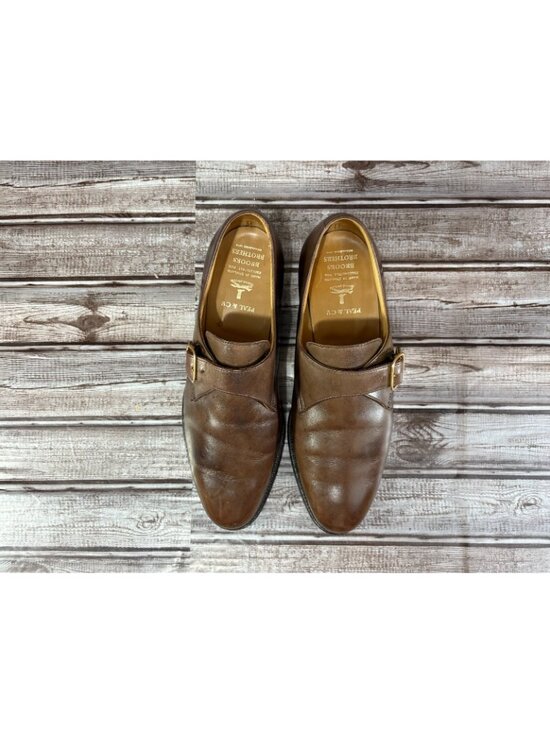 Brooks Brothers Peal & Co CROCKETT JONES Monk Dress Shoes color brown sz 8.5 D main image 9